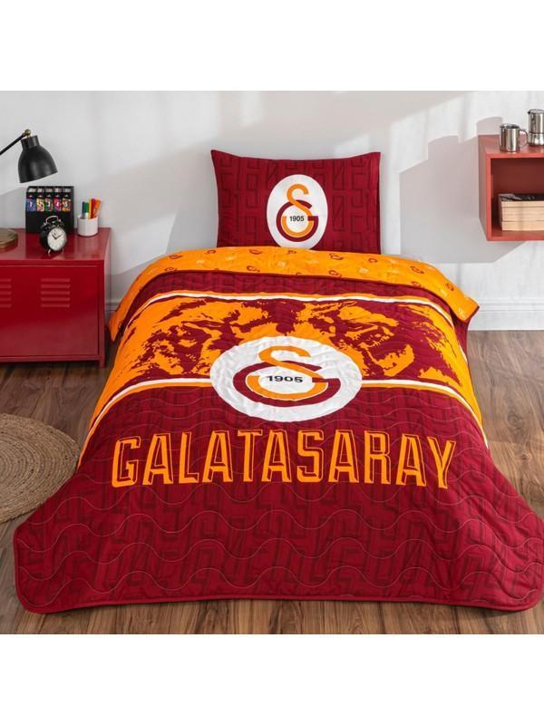 Yeni Sezon Lisanslı Galatasaray Şanslı Aslan Tek Kişilik Yatak Örtüsü - Image 1