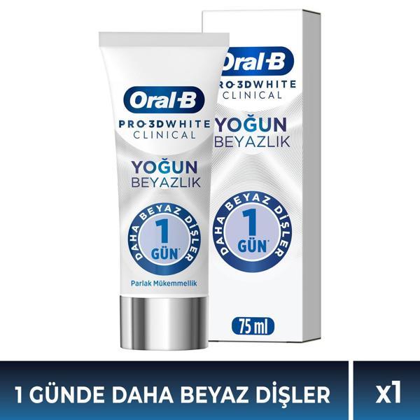 Oral-B Pro 3D White Clinical Yoğun Beyazlık Diş Macunu 75 ml 3 Adet - Image 1