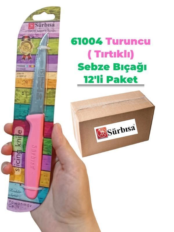 Sürbisa 61004 Sebze Bıçağı Pembe Lz1 Koli (12 adet Tırtıklı ) - Image 1