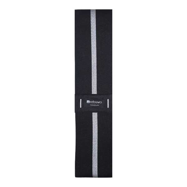Rebuwo Medium Squat Direnç Bandı 35x8 cm Kaymaz Fitness Egzersiz Lastiği – Siyah & Açık Gri - Image 1