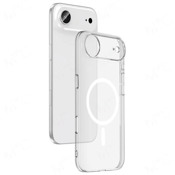 Apple iPhone 17 Air Kılıf Zore M-safe Şarj Özellikli Şeffaf Kamera Çerçeveli Porto Kapak - Image 1