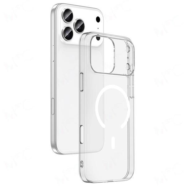 Apple iPhone 17 Pro Kılıf Zore M-safe Şarj Özellikli Şeffaf Kamera Çerçeveli Porto Kapak - Image 1