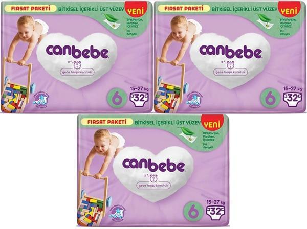 Canbebe Bebek Bezi Beden:6 (15-27Kg) Extra Large 96 Adet Aylık Fırsat Pk - Image 1
