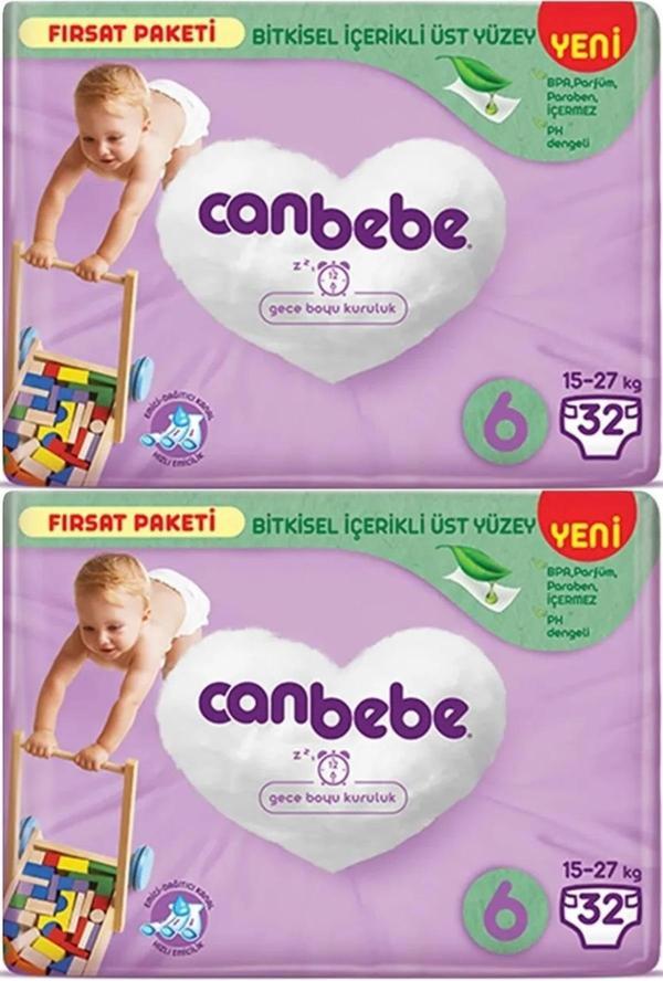 Canbebe Bebek Bezi Beden:6 (15-27Kg) Extra Large 64 Adet Ekonomik Fırsat Pk - Image 1