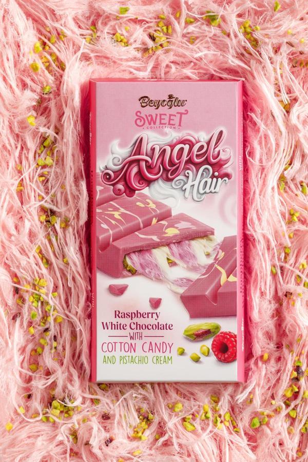 Beyoğlu Sweet Collection Angel Hair 80 Gram. Frambuazlı Pişmaniyeli Çikolata - Image 1