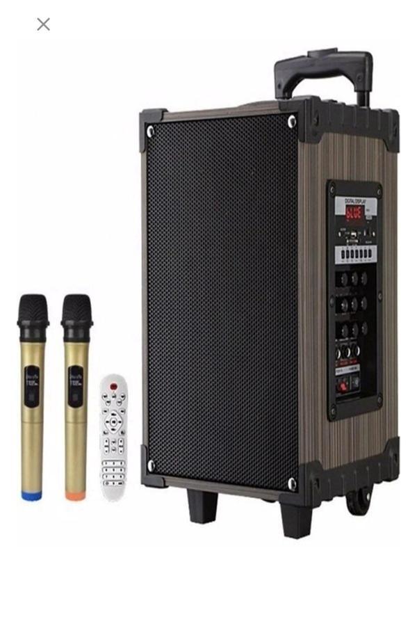 Bade Müzik Hoparlör Sd Kart Kumandalı 100Watt Karaoke Sistemi Tekerlekli Amfi - Image 1