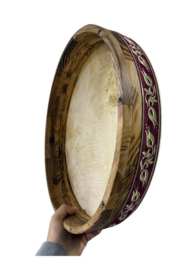 Bade Müzik Bendir Keçi Derili 40Cm İçten Akortlu Ceviz Kasnak Kılıflı - Image 1