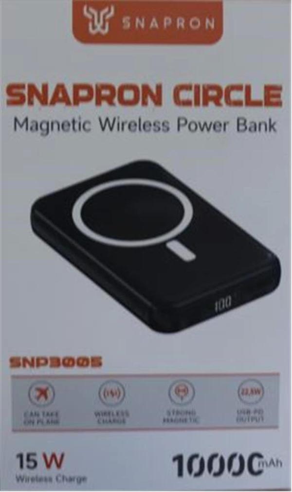 SnapMax SNP-3005 10.000 mah Kablosuz Hızlı Şarj Magsafe Powerbank LED Ekranlı Çoklu Girişli - Image 1