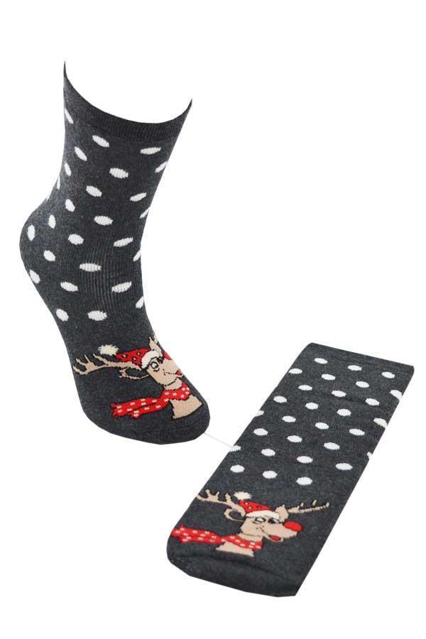 Dode Flora Çocuk Pamuk İç Havlu Puantiye Desen Soket Yılbaşı Çorabı - Image 1