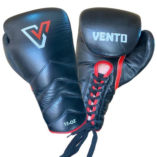 Vento Reaper Bağcıklı Hakiki Deri Boks ve Kick Boks Eldiveni Siyah - Image 1
