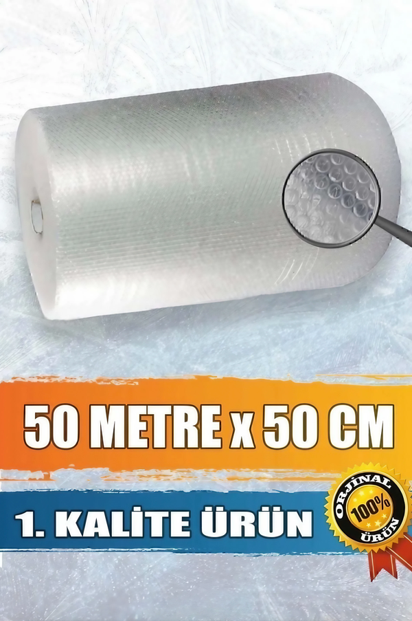 Balonlu Naylon 1 .sınıf Balonlu Poşet Patpat Havalı Naylon Pat Pat Ambalaj Pat Pat - 50cm X 50metre - Image 1
