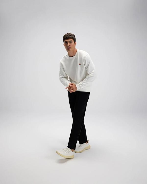 Ellesse EM579-OF Erkek Sıfır Yaka Beyaz Sweat - Image 1