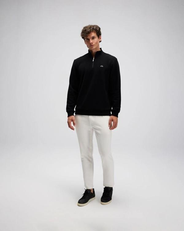 Ellesse EM603-BK Erkek Yarım Fermuarlı Siyah Sweat - Image 1