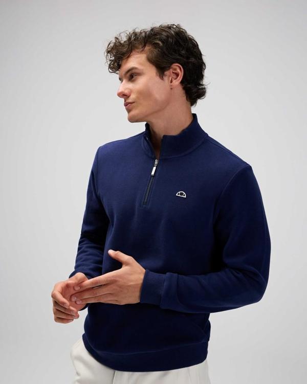 Ellesse EM603-NV Erkek Yarım Fermuarlı Lacivert Sweat - Image 1
