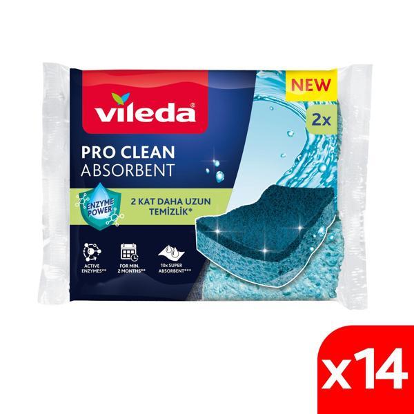 Vileda 14 Paket 2'li Pro Clean Viskoz Selüloz Bulaşık Süngeri  - Image 1