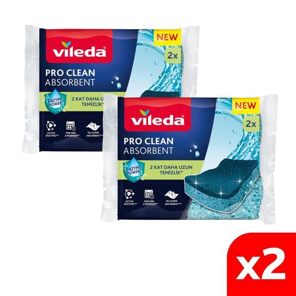 Vileda 2 Paket 2'li Pro Clean Viskoz Selüloz Bulaşık Süngeri  - Image 1