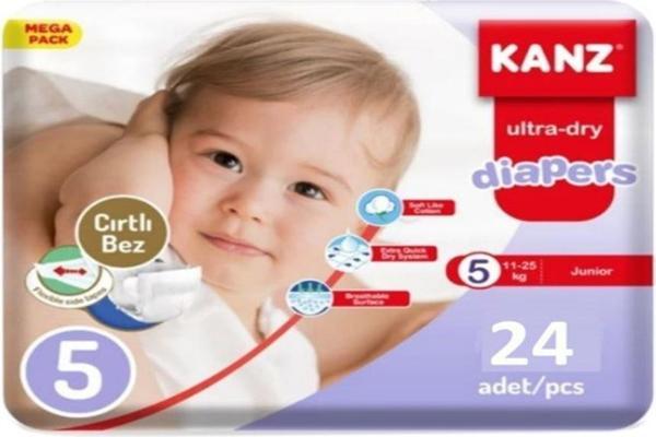 Kanz Ultra-Dry 5 Numara Junior 24'lü Bel Bantlı Bez - Image 1