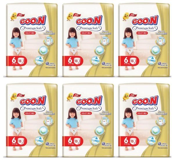 Goon Premium Soft Külot Bebek Bezi (6 Beden) 15-25 Kg | 13x6 Paket - Image 1