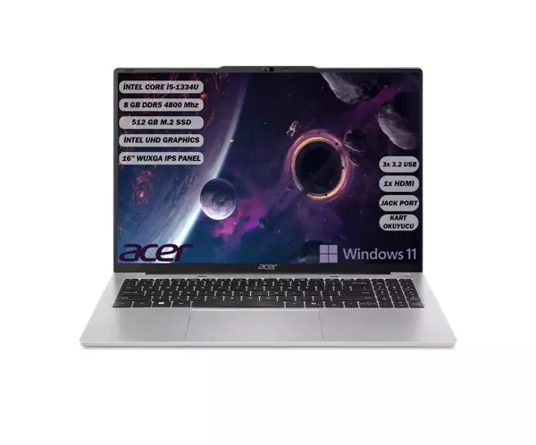 Aspire Lite i5-1334U 8 GB 512 GB SSD 16" ( 1920 x 1200) IPS Windows 11 Home NX.J23EY.001 - Image 1