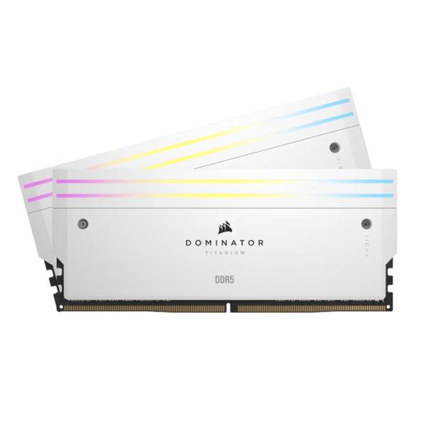 CORSAIR 48GB (2x24GB)Dominator Titanium RGB Beyaz 7000MHz CL40 DDR5 Dual Kit Ram CMP48GX5M2B7000C36W - Image 1