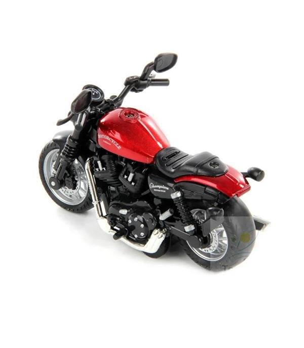 Çek Bırak1:14 Die-Cast Clasic Motosiklet - Kırmızı - Image 1