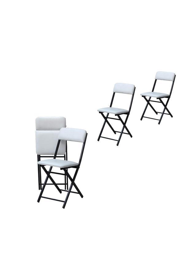 Sadece Onda Sandalye Katlanır Beyaz Lüks 4 Adet - Image 1