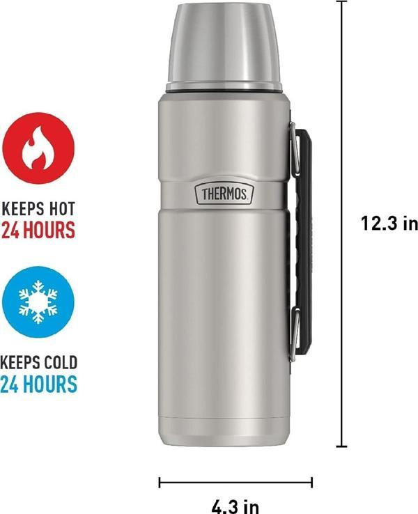 Thermos SK2010 Stainless King Large Matte Stainless Steel 1.2 lt. 163963-AK - Image 1