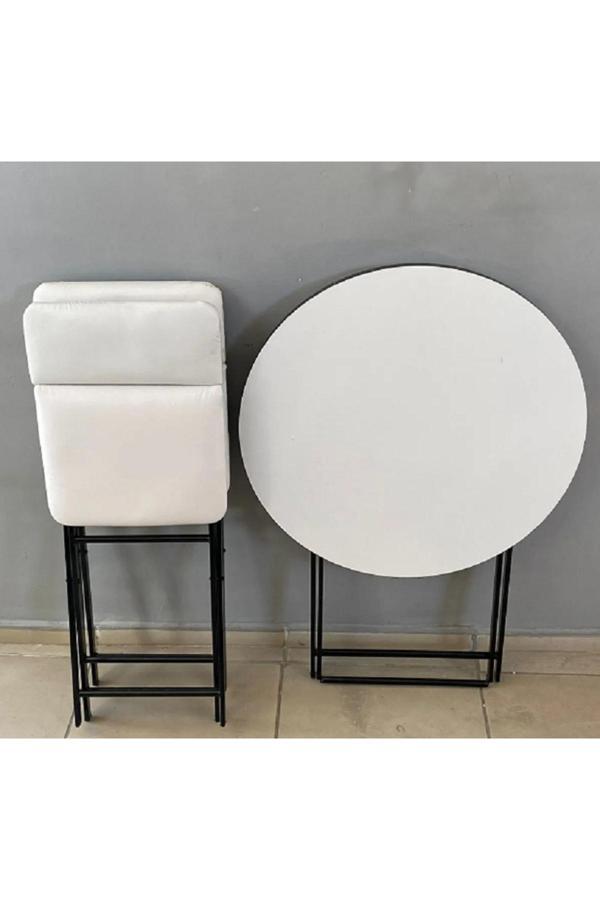 Tubix Masa Sandalye Katlanır Bistro Takımı 60Cm Çam Desenli - Image 1
