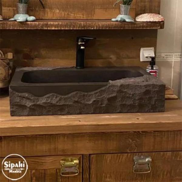 Bazalt Dizayn Patlatma Dikdörtgen Lavabo - Image 1