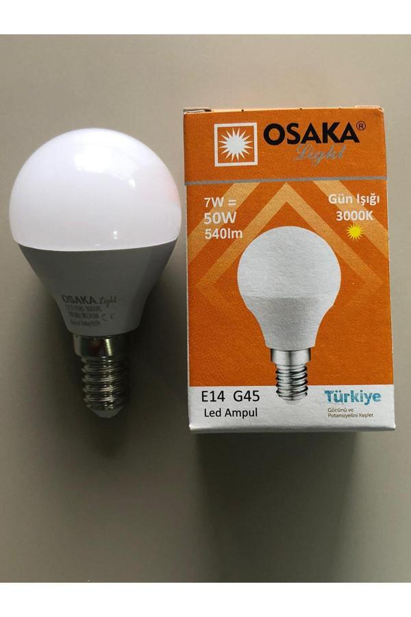 Osaka 5 Adet Osaka 7W=50W=540 Lümen E 14 Top Ampül 3000K Sarı 45Mmx75Mm - Image 1