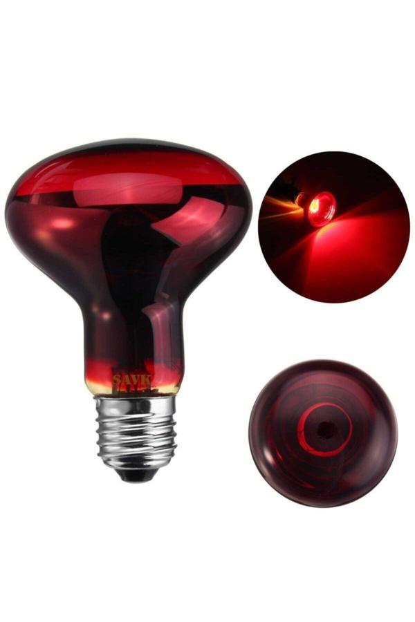 Şavk 150W Isı Ampulü R125 220V Kırmızı Cam - Image 1