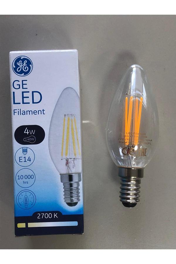 Mikasso General Elc. Rustik Led Lamba E14 4W=40W 470 Lümen 2700K Sarı Sarı Işık E14 Led Ampul 4 Watt Yok Tek - Image 1