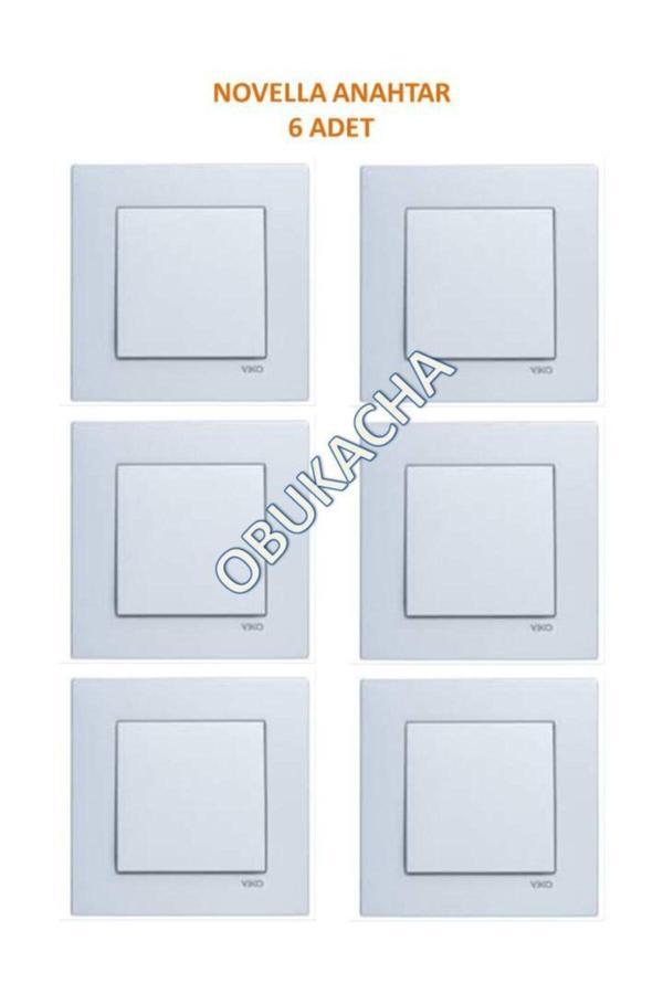 Viko Novella Anahtar Çerçeveli Gümüş Renk 6 Adet - Image 1