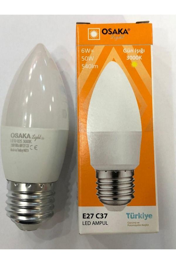 Mikasso 3 Adet Osaka 6W=50W 540 Lümen E27 Led Buji 3000 Kelvin Gün Işığı  Gün Işığı E27 Led Ampul 6 Watt Yok 3 - Image 1