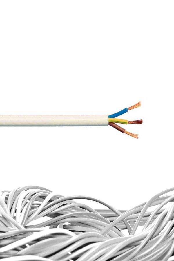 Öznur Kablo 10 Metre 3X1,5 Ttr H05Vv-F Beyaz Öznur Kablo - Image 1