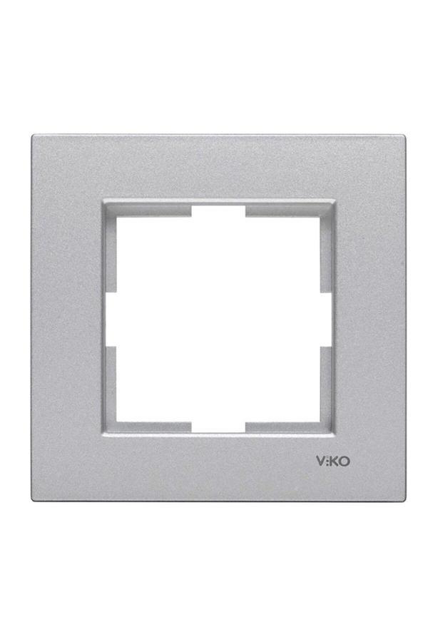 Viko Novella Eloxal Metal Gümüş Tekli Çerçeve - Image 1