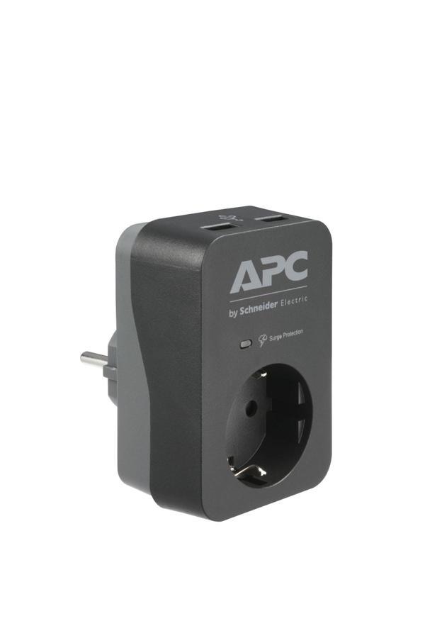 Schneider Electric Apc By Tekli Akım Korumalı Priz 2 Usb Hızlı Şarj Çıkışlı Siyah Pm1Wu2B-Gr - Image 1