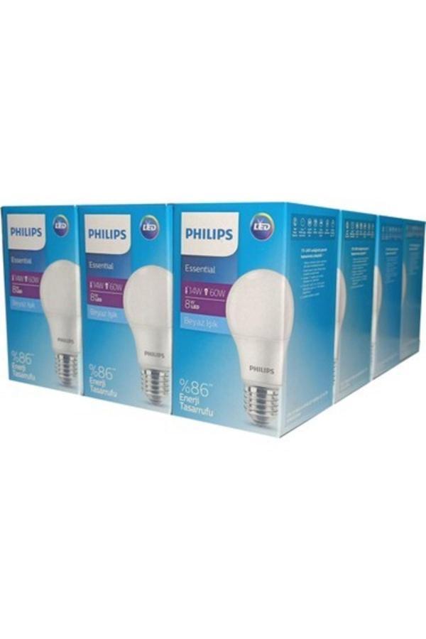 Philips Elektromarket Philips 12 Adet Ess Ledbulb 8=60W 806 Lümen E27 Normal Duy 6500 Kelvin Beyaz Işık - Image 1