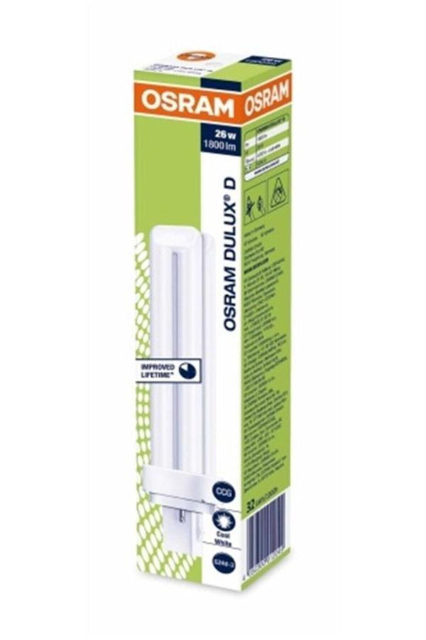 Osram Dulux D 26W 840 2 Pinli Plc (4000K) Gün Işığı (10 Adet) Boy:16.5Cm ( 10W-13W-18W Yerine Olmaz ) - Image 1