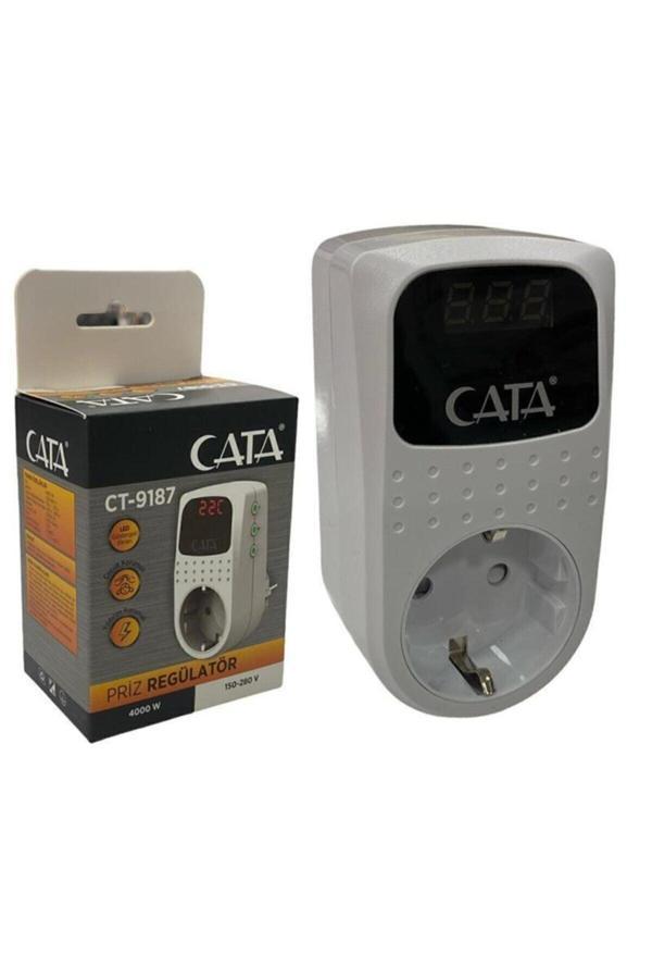 Cata Ct-9187 Akım Korumalı Topraklı Priz Regülatör 150-280V 4000W Burasıtoptancı - Image 1