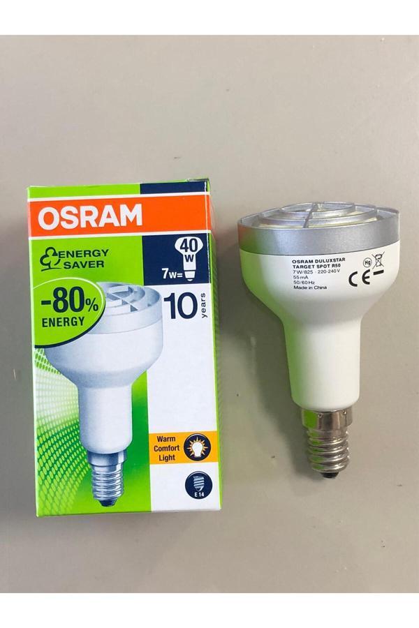 Osram 5 Adet Osram R50 Spot Ampul -7W=40W Sarı 2500 Kelvin Tasarruflu Lamba - E14 İnce Duylu - Image 1