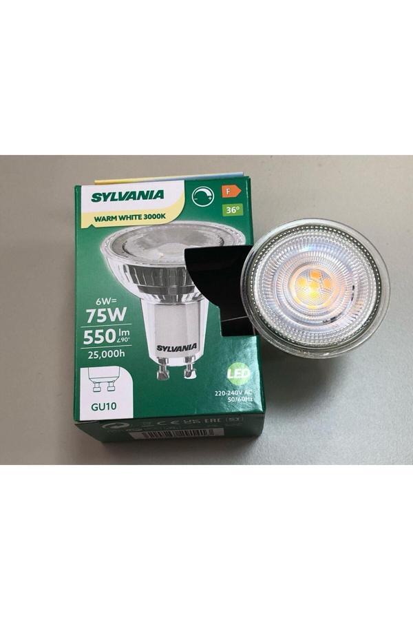 Sylvania 6 Adet Sylvanıa  Dimli  6W=75W 550 Lümen Gu 10 3000Kelvin Led Spot  25,000 Saat - Image 1