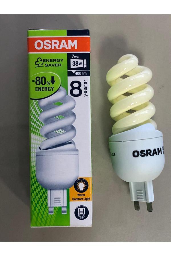 Osram 5 Adet Osram Dulux Superstar Nano Twist G9  7W=38W  400 Lümen  Spiral Lamba- Sarı Işık 2500 Kelvin - Image 1