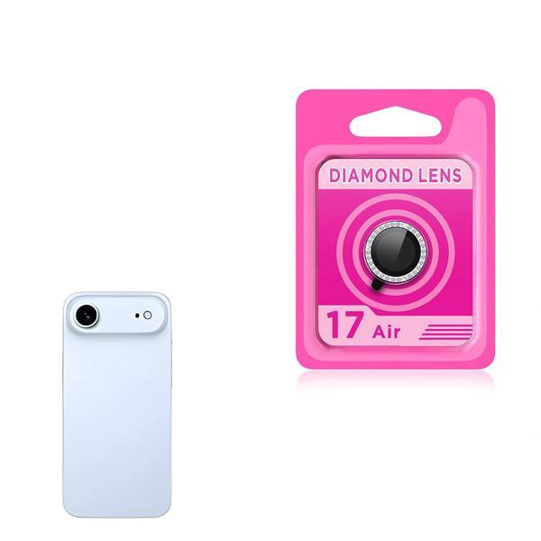 iPhone 17 Air CL-06 Renkli Taşlı Kamera Lens Koruyucu Mavi - Image 1