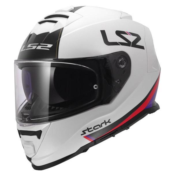 LS2 STORM 2 KASK KAPALI STARK BEYAZ-KIRMIZI-MAVİ-SARI - Image 1