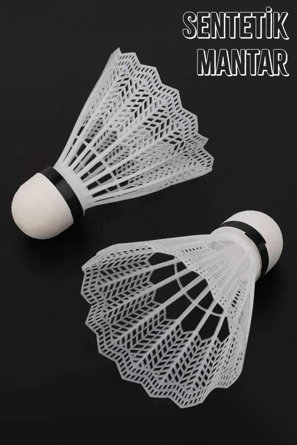6 Adet Badminton Topu Semi-Pro Dengeli Hız Başlangıç Kutulu Mantar Kafa Deluxe Top Seti Beyaz 620 - Image 1