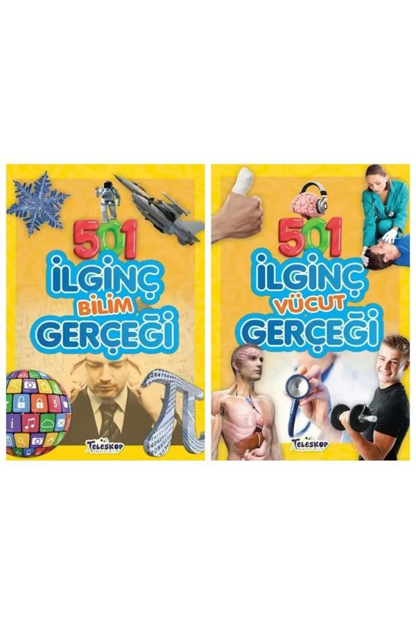 501 ilginç Bilim ve 501  İlginç  Vucüd 2 Kitap Set - Teleskop Popüler Bilim - Image 1