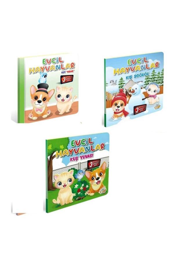 3 Boyutlu, Hareketli Kitaplar Evcil Hayvanlar Serisi 3lü Set Pop-up Kitaplar - 0-6 Yaş Yayınları - Image 1