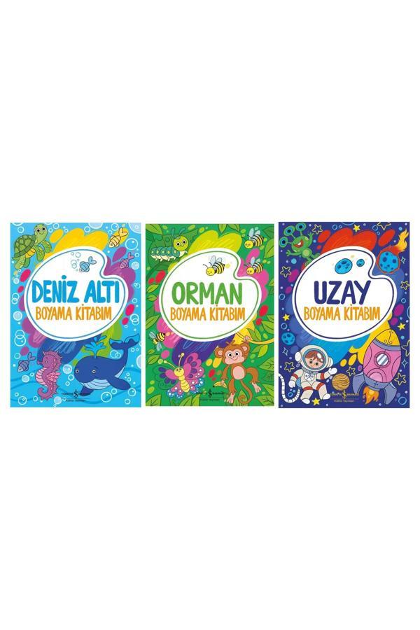 Deniz Altı - Orman - Uzay Boyama Kitapları 3'lü Set - İş Bankası Kültür Yayınları - Image 1