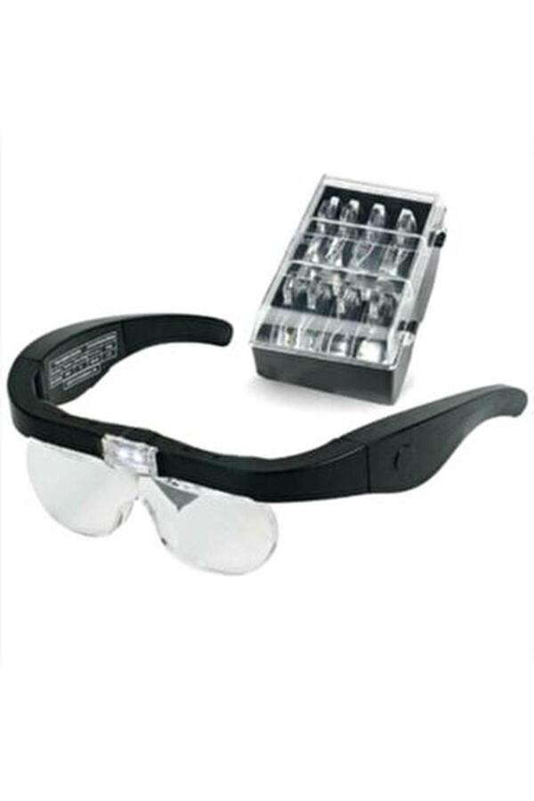 Lenscape Şarzlı Işıklı Gözlük Büyüteç 4 Farklı Lensli Kitap Okuma Buyuteci Goze Takilan Buyutec - Image 1